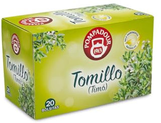 Pompadour | Tomillo | Infusión Tradicional | Sin Teína | 20 Bolsitas de 1,5 Gr