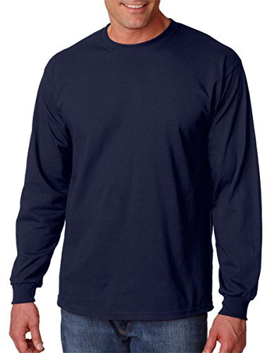 Gildan Unisex Adult Ultra Cotton Long-Sleeved T-Shirt (5XL) (Navy)