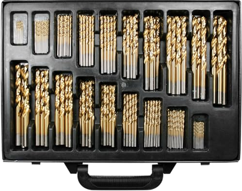 SW-Stahl 80210L Spiralbohrer-Satz HSS-G TiN 170-tlg. Metallbohrer Set | Bohrer-Sortiment nach DIN 338 geschliffen, 1 bis 10 mm in 0,5 mm Schritten, titan-beschichtet in Stahlblechkassette