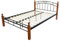 Homestyle4u 764, Metallbett 160 x 200 Mit Lattenrost, Bettgestell Metall, Pfosten Holz Braun