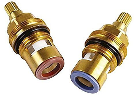 Merriway BH03122 Coppia di Vitoni in Ceramica per Rubinetti Acqua Calda e Fredda, Bianco