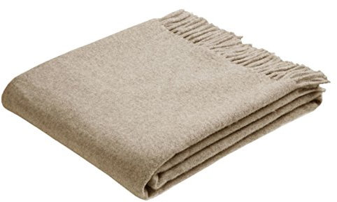 Bocasa by biederlack Plaid Wolle beige Größe 130x170 cm