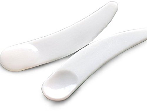 Onwon 100 PCS Mini Disposable Curved Cosmetic Spatula Scoop Makeup Mask Spatula Plastic Spoon (White) by ONWON