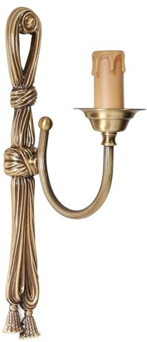 Licht-Erlebnisse Wandlampe Messing Bronze Kerzen Leuchter E14 bis 60W Handarbeit Barock Wandleuchte Schlafzimmer Flur Wohnzimmer