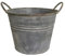zeitzone Zinktopf Pflanztopf Zink Blumentopf Zinkeimer Rund mit Griffen Landhausstil 19cm