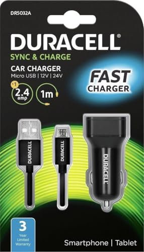 Duracell DR5032A Car Black Mobile Phone Charger - Mobile Phone Chargers (Car, Universal, Car, Black, 5V, 2.4A)