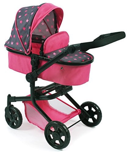 Bayer Chic 2000 595 82 Kombi-Puppenwagen Mika, Sternchen pink, Rosa