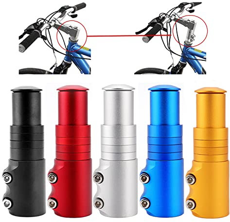 BlueSunshine Bike Handlebar Riser Bicycle Fork Stem Raiser Extender Head Up Raiser Aluminum Alloy (Red)