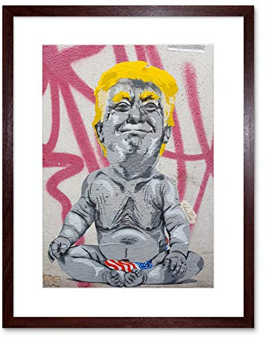 Wee Blue Coo LTD Baby Trump Graffiti Art Print Framed Poster Wall Decor 9x7 inch Wand Deko