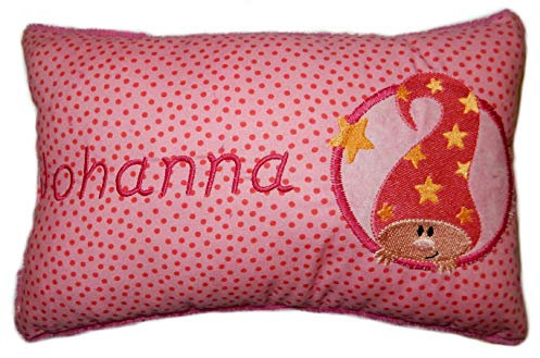 Momelie Rosa Schmusekissen * Kuschelkissen * Sandmann * mit Namen Bestickt * 17 x 29 cm * SK-pi_0124