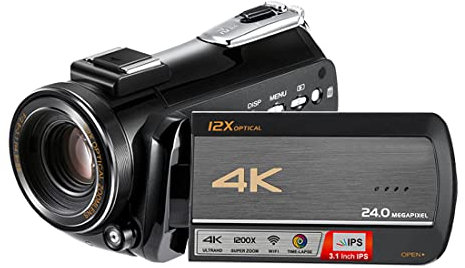 Winait Max 24 Mega Pixels Home Use Super 4k Wifi Digital Video Camera with 12x Optical Zoom and 100 x Digital Zoom Camcorder