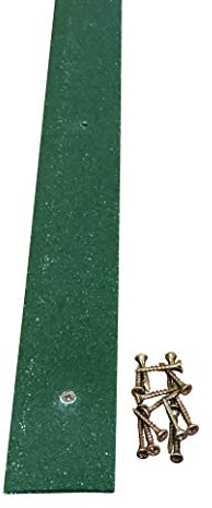 GreenTec 1pk 1200mm Green GRP Anti-Slip Decking Strips | 3mm thick, 50mm wide pre-drilled GRP strips for decking, steps and ramps, with fixings included for outdoor grip.