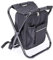 Nexos Trading Campinghocker mit Tasche schwarz, klappbar tragbar Sitzruckrack, Picknicktasche leicht stabil Angelhocker Rucksackstuhl 42x36x29 cm Kühltasche 1,8L Hocker (Farbe wählbar) (Schwarz)