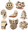 VINFUTUR 100 Stücke Weihnachten Holzanhänger Christbaumanhänger Geschenkanhänger Holz DIY Basteln für Weihnachtsbaumschmuck Weihnachtsdeko Holzdeko Holzscheiben Streudeko Verzierung