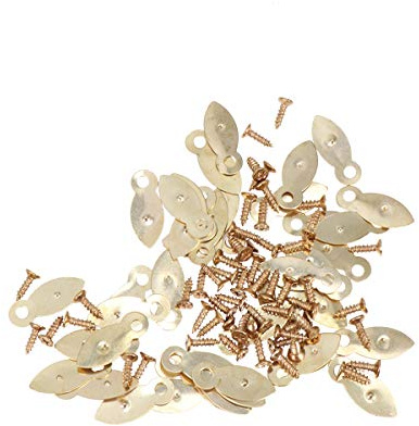 DOITOOL Photo Frame Accessories Golden Leaf Tablets with Melon Slice Back Plates and Screws 0.83X0.31In DIY Picture Frame Locks for Home Decoration and Scrapbooking
