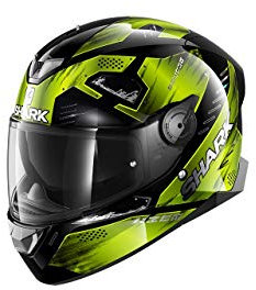 SHARK Herren NC Motorrad Helm, Schwarz/Gelb, XS