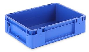 DieBoxfabrik Eurobehälter 400x300mm / 40x30cm | Verschiedene Höhen und Farben / Stapelbehälter | Stapelbox | Transportkiste | Transportbehälter | Premium-Qualität Made in Germany (120 mm, blau)