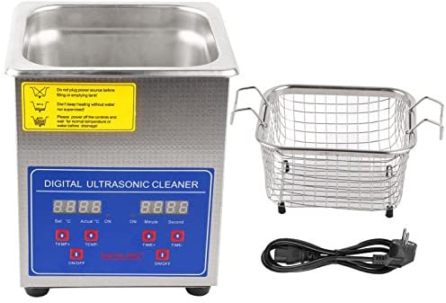 Profesional Limpiador Ultrasónico 40.000 Hz 2 Limpiador Ultrasonidos de Acero Inoxidable con Calentador Degas para Partes de Carburador Latón Relojes Joyas Dentales Monedas de Metal(2 L)