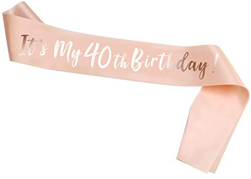 HOWAF Rose Gold 40th Birthday Sash, It¡¯s My 40th Birthday Satin Sash for 40th Birthday Decorations Women 40 Birthday Gift Party Accessories, One Size