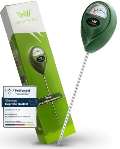 Wendowerk® Boden Feuchtigkeitsmesser für Pflanzen - [Grün/Schwarz] - Ohne Batterien - Verbessertes Feuchtigkeitsmessgerät Pflanzen [2025] – Premium Bodentester