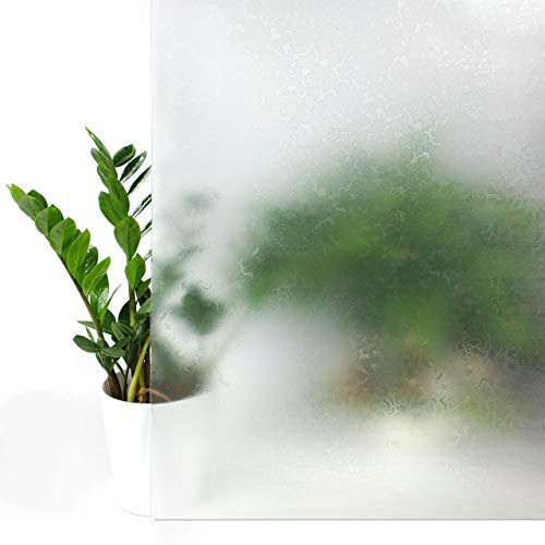 Fensterfolie Blickdicht Selbstklebend 45x200 cm | Klebefolie Fenster Sichtschutz mit Dekor-Effekt | Sichtschutzfolie Fenster Lichtdurchlass für mehr Privatsphäre im Bad oder Büro | Toulon Blätter