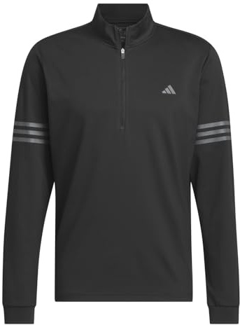 adidas Mens 3 Stripe Zip Top Pullover Sweater Jumper Long