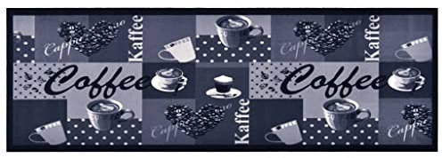 vidaXL Küche Bodenmatte Waschbar rutschfest Fußmatte Läufer Flurteppich Teppich Küchenläufer Teppichläufer Küchenteppich Kaffee Blau 45x150cm