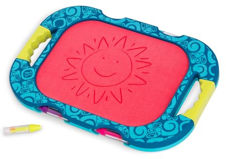 B. toys Water Doodler - doppelseitige Wasserzeichentafel, tragbar, Blau | 5-teiliges Set mit doppelseitiger Wasserzeichentafel und 4 Wasserstiften, tragbares Reisespielzeug mit Griffen, 18+ Monate