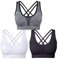 SEGRILA Damen Sport BH Set Ohne Bügel Kreuz Rücken Yoga Bustier Gepolsterter (Schwarz,Weiß,Grau S)