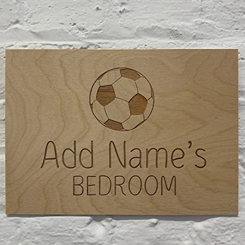 Cutncraft Designs Personalised Bedroom Door Sign Football Custom Wooden Wall Plaques 40x30cm (15.75x 11.81)