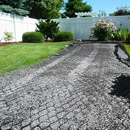 MLYYJH Kiesgitter Kiesmatten Kieswaben Geo Grid Auffahrt, Untergrundpfade Hänge Stabilisatorgitter für Kies/Boden Geo/Schlamm/Sand, Durch Wiederverwendbar Pflasterklinker, Schwarz, 1m x 1m (3.3 X3ft)