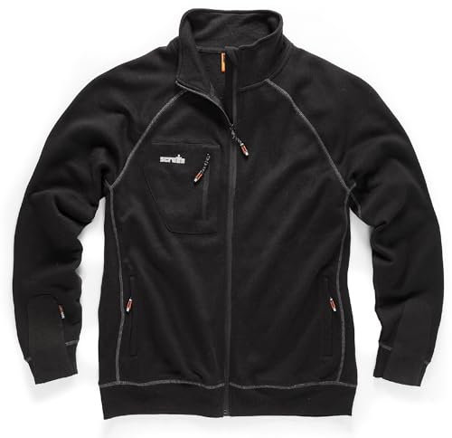 Scruffs Delta Full Zip Fleece Jacket Black, Abrasion Resistant Panels