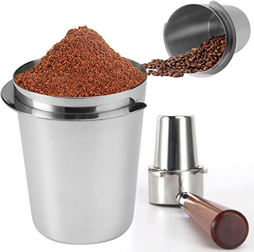 51mm Taza Dosificadora Café Acero Inoxidable, Anillos de Dosificación, Taza Dosificadora de Café Portafilter, Taza Dosificadora Portafiltro Cafe, Vaso Dosificador para Cafetera Espresso 51mm