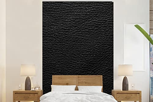 Selbstklebend Tapete Wandpapier Wandaufkleber Fototapete Tapeten Wanddeko 145x220 cm Leder - Lederoptik - Schwarz - Grau