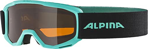 Alpina PINEY - Beschlagfreie, Extrem Robuste & Bruchsichere Skibrille Mit 100% UV-Schutz Für Kinder, aqua, One Size