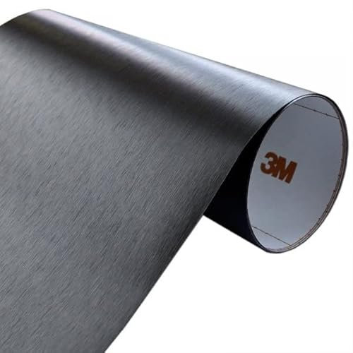 MOTOS 3M DI NOC Gebürstetes Aluminium Blau-Schwarz Autofolie Car Wrapping Folie ME 1175 122X10