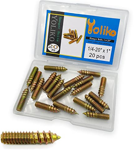 Yoliko Confezione da 20 bulloni a doppia testa da 1/4-20 x 1 pollici per viti per mobili