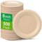 Greconv Lot de 500 petites assiettes en carton 100 % compostables fabriquées à partir de fibres de canne à sucre, respectueuses de l'environnement, jetables pour gâteaux à dessert, marron