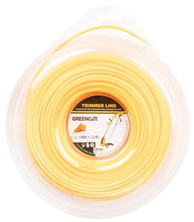 GREENCUT - Hilo cuadrado de nylon de 3 mm x 50 m, universal, para todos los modelos de desbrozadora