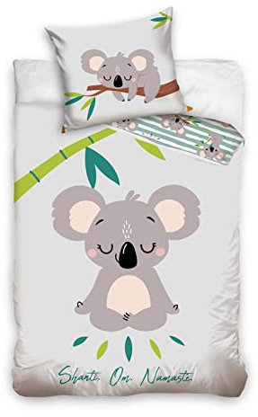 MTOnlinehandel Koala Bettwäsche 135x200 80x80 Baumwolle · Tiere Kinder- und Teenager-Bettwäsche für Mädchen und Jungen · Chiller-Set