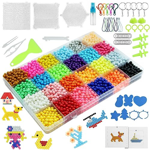 YESLUSY Wasserperlen Nachfüllset, 4800 Perlen in 24 Farben, Bastelperlen Wasser Magische Refill, Magische Wasserperlen, Ungiftig Kit, mit Kunsthandwerk Zubehör für Kinder Anfänger DIY Spielzeug