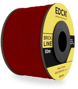 EdcX Filo da muratore ⌀1,7 mm | 50m, 100m e 300m | Nylon | Brick Line, Mason Line Level per Edilizia, Giardinaggio, Bricolage | Resistente agli strappi, resistente alle intemperie (Red, 50 m)