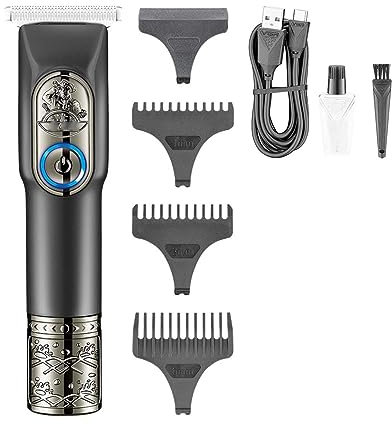 Cortapelos para hombres, recortadora de pelo profesional, cortadora de pelo inalámbrica, recortadora de pelo recargable, recortadora de hoja en T con turbo