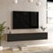 [en.casa] TV Hängeboard Lapinlahti Lowboard Hängeschrank TV Board Fernsehtisch Wandregal hängend Eiche/Schwarz