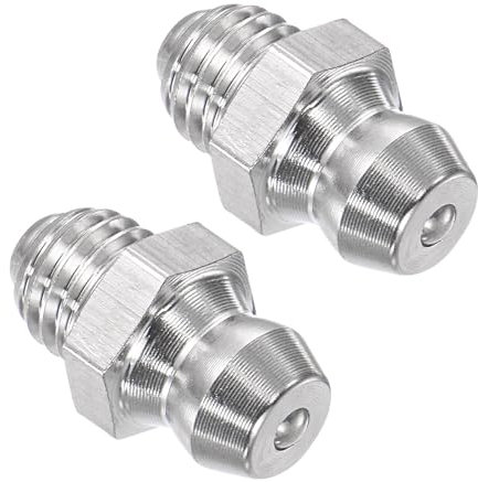 CoCud Raccord de Graissage Droit en Acier Inoxydable | 1/4-28 Pouces | Raccord de Graissage Hydraulique - (Pour Remplacer Un Raccord D'Huile Manquant Ou Cassé), 2 Pièces