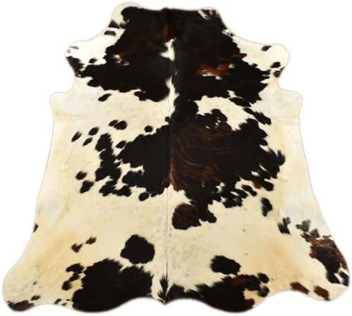 Kuhfelle Online & Nomad KUHFELL RINDERFELL DREIFARBIG BRAUN WEIß 210 x 190 cm Tricolor KUHFELL Teppich