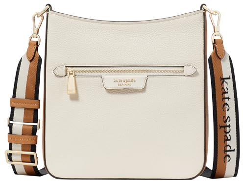 kate spade new york Hudson Damen Umhängetasche aus genarbtem Leder, groß, Pergament, mehrfarbig, Einheitsgröße