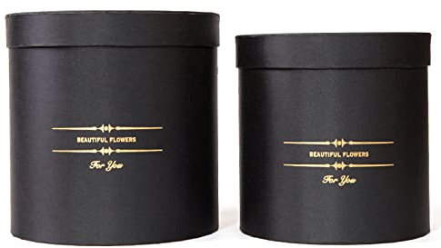 Mini-Blumenkasten, rund, Rosenstrauß, Eimer-Boxen, Hochzeit, Party, Tischdekoration, DIY-Geschenkverpackung, Valentinstag, Blumenkästen für Arrangements, rund, schwarz, leer, für Tafelaufsatz, 2 Stück