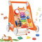 Lauflernwagen Holz für Kleinkinder, Multifunktionale Lauflernhilfe mit Spielbrett und Musik, Lauflernhilfe Spaß Babys, Baby Lauflernhilfe mit Holzspielzeug Activity Center, Laufen Lernen für Kinder