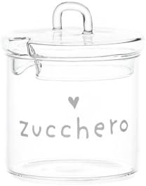 SIMPLE DAY Zuccheriera in vetro con cuore bianco